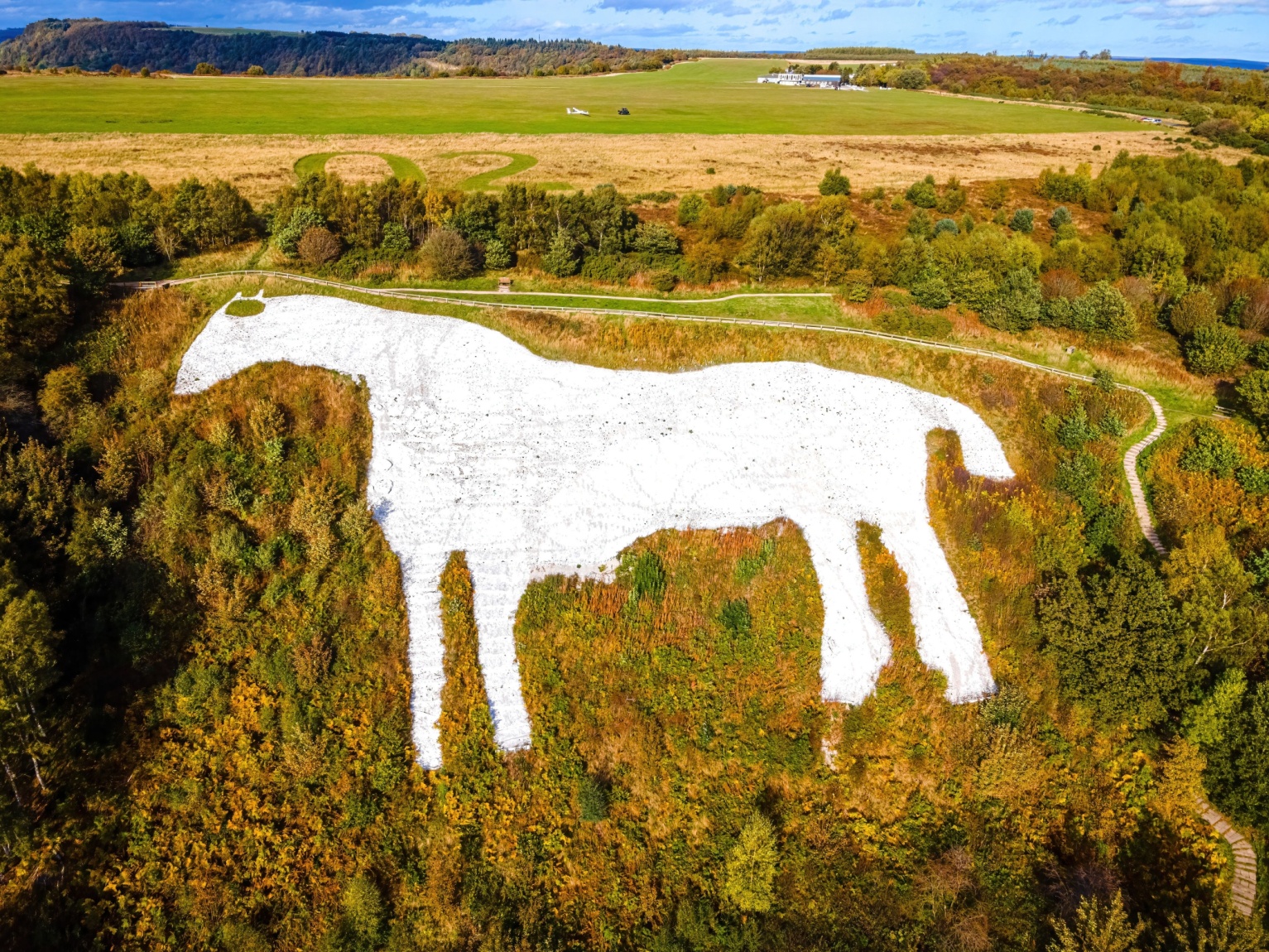 Image name kilburn white horse close up footpath the 28 image from the post Walk: Sutton Bank and the Kilburn White Horse Walk in Yorkshire.com.
