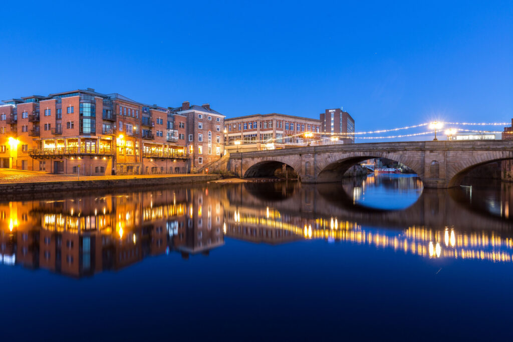Walk: Waterfront walk in York Post image 5 Image name waterfront bridge river ouse york night the 5 image from the post Walk: Waterfront walk in York in Yorkshire.com.