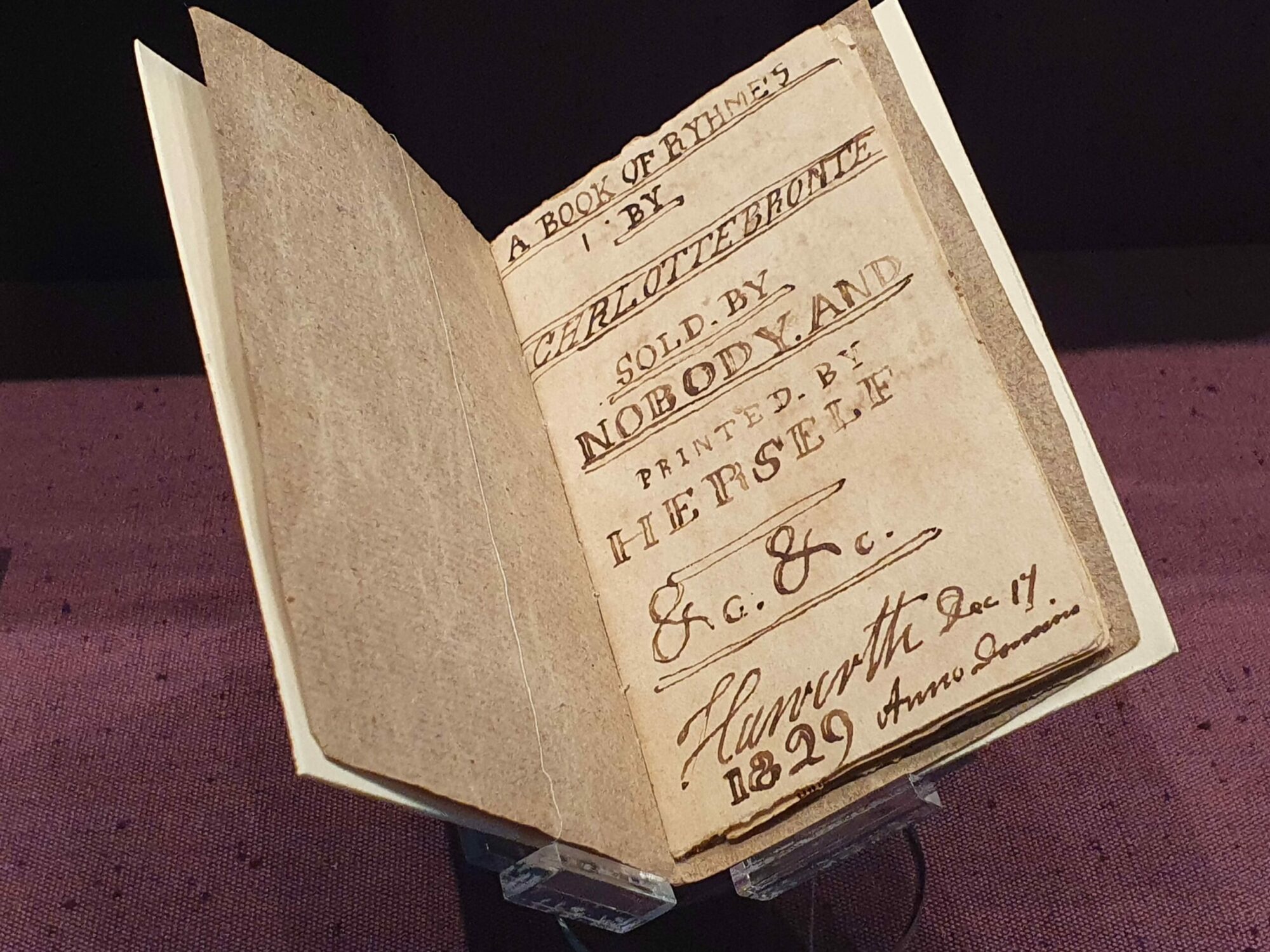 Image name book of rhymes charlotte bronte scaled 1 the 24 image from the post Charlotte Bronte manuscript returns to Haworth in Yorkshire.com.