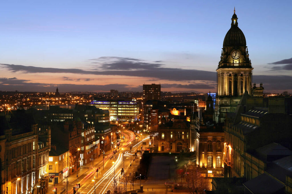 West Yorkshire Page image 1 Leeds city centre at night