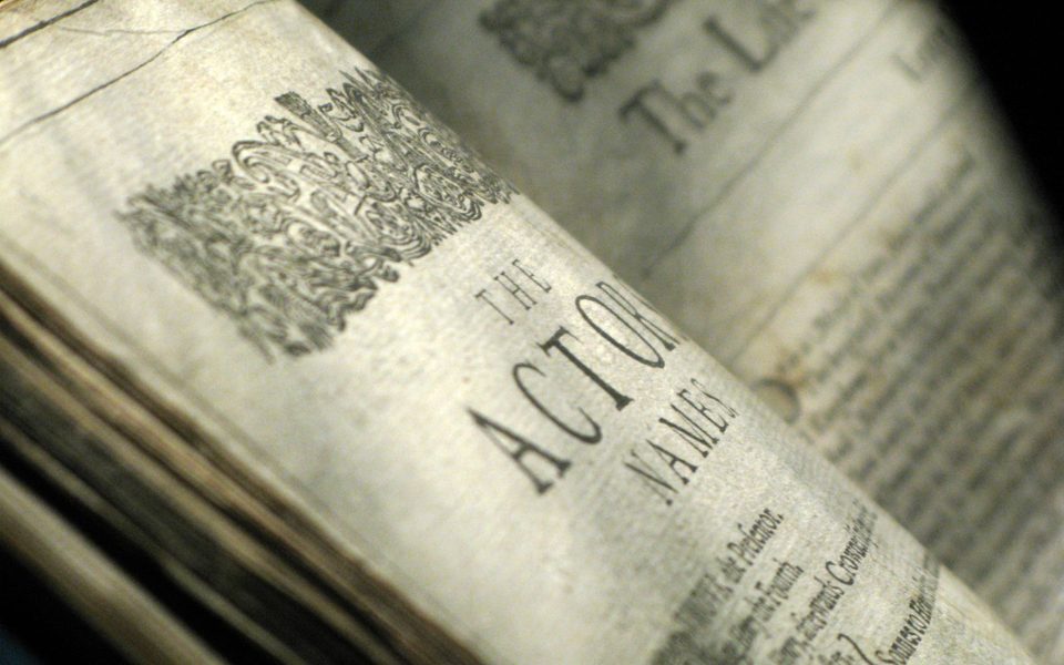 Learn about Shakespeare in Yorkshire Post image 1 Image name shakespeares first folio skipton town hall the 1 image from the post Learn about Shakespeare in Yorkshire in Yorkshire.com.