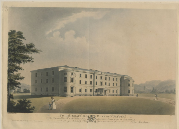 Adventure to Yorkshire and unlock your heritage today Post image 4 Image name sheffield infirmary 1804 the 5 image from the post Adventure to Yorkshire and unlock your heritage today in Yorkshire.com.