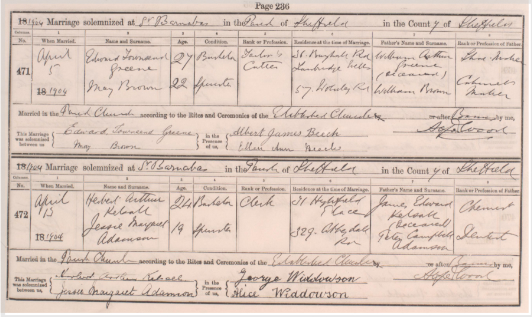 Adventure to Yorkshire and unlock your heritage today Post image 1 Image name sheffield marriage records from 1904 the 1 image from the post Adventure to Yorkshire and unlock your heritage today in Yorkshire.com.