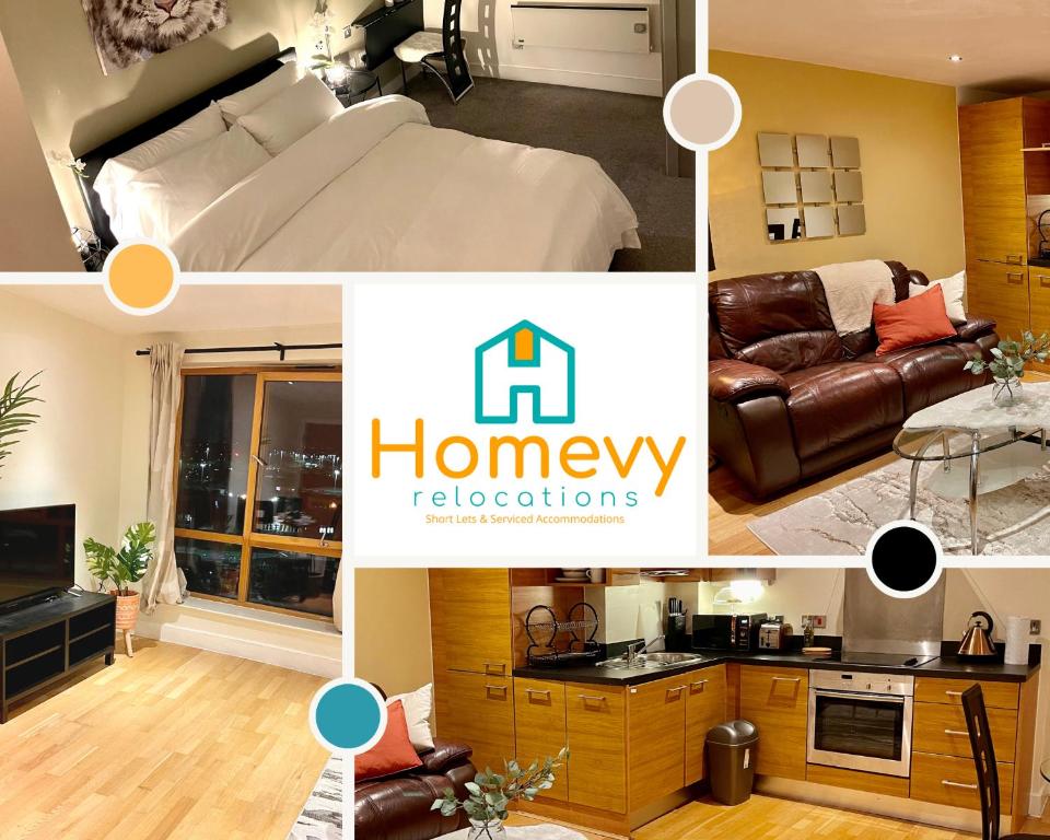 1 Bedroom Apartment by Homevy Relocations Short Lets & Serviced Accommodation Leeds Dock - Stylish and Convenient Accommodation image 1 1 Bedroom Apartment by Homevy Relocations Short Lets & Serviced Accommodation Leeds Dock - Stylish and Convenient image one