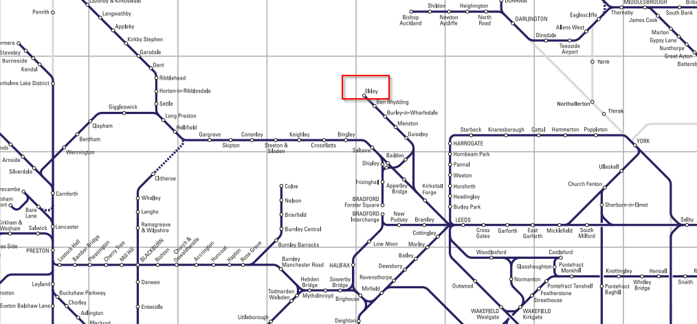 Ilkley Page image 6 Image name ilkley on northern network rail map the 1 image from the post Ilkley in Yorkshire.com.