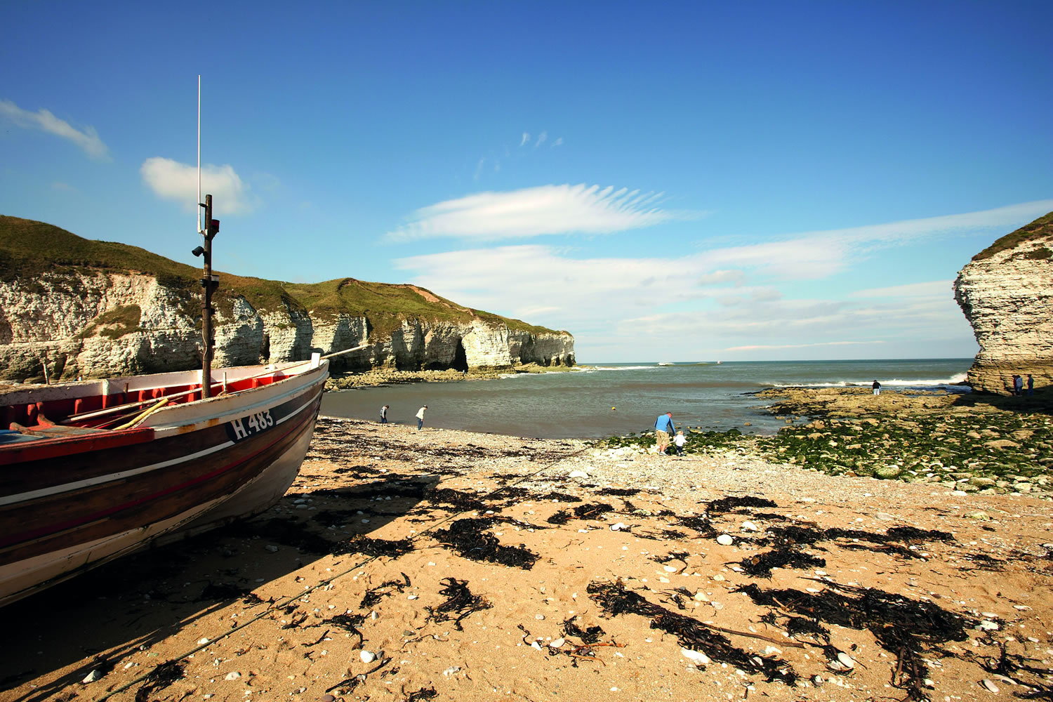 Image name flamborough north landing the 15 image from the post 9 Great Coastal Dog Walks in Yorkshire.com.