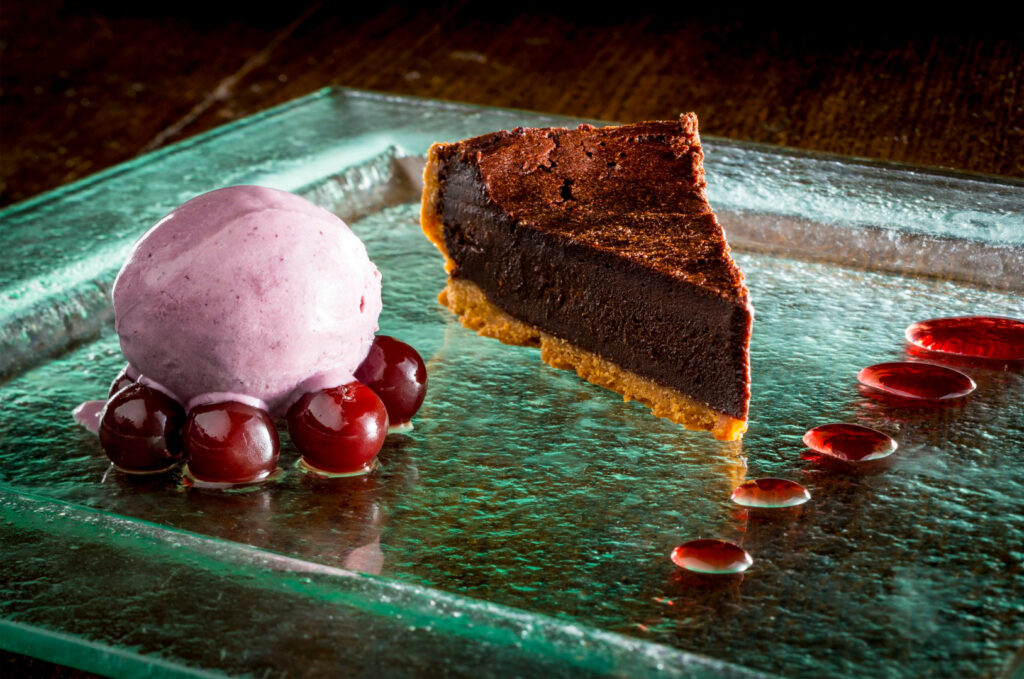 Eating out in the Yorkshire Dales Post image 1 Image name homemade chocolate tart with cherry ice cream cherries the blue lion inn east witton the good pub guide inn of the year 20141 the 1 image from the post Eating out in the Yorkshire Dales in Yorkshire.com.
