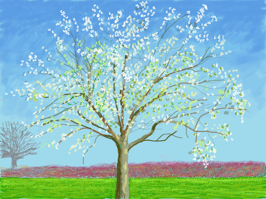 Hockney in Spring Post image 3 Image name number 133 22nd march 2020 ipad drawing david hockney the 3 image from the post Hockney in Spring in Yorkshire.com.