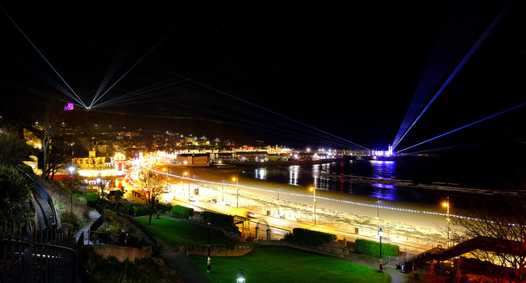 Lighting up the Coast in Yorkshire Post image 1 Image name lighting up the coast yorkshire laser show promenade the 1 image from the post Lighting up the Coast in Yorkshire in Yorkshire.com.