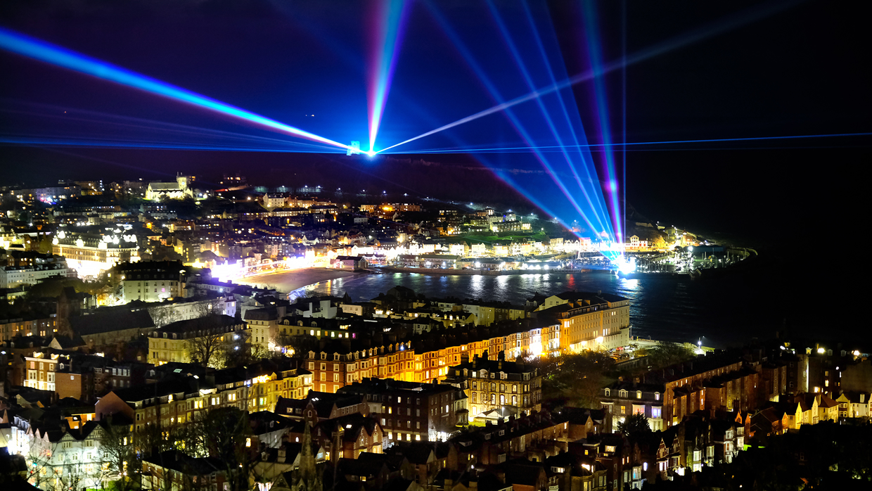 Image name lighting up the coast yorkshire laser show the 1 image from the post Lighting up the Coast in Yorkshire in Yorkshire.com.