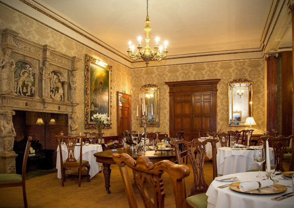 Romantic getaways in Yorkshire for Valentine's Day 2023 Post image 4 Image name goldsborough hall dining room the 4 image from the post Romantic getaways in Yorkshire for Valentine's Day 2023 in Yorkshire.com.