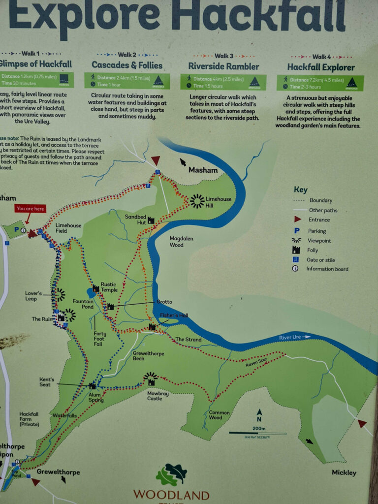Image name hackfall outdoor route map yorkshire the 4 image from the post Walk: Hackfall Woods near Masham in Yorkshire.com.