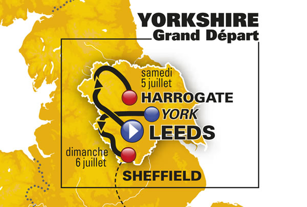 Tourist question: "what is possible for bikepackers in the UK" Post image 1 Yorkshire's grand depart overview map