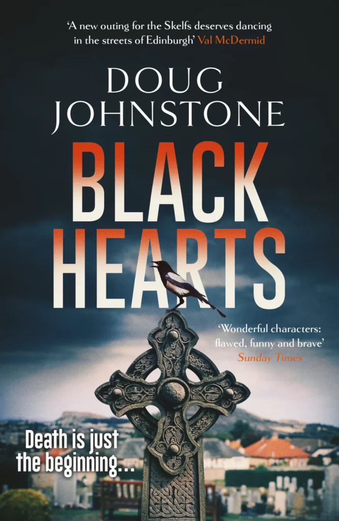 Giveaway: 6 Shortlisted Books of Theakston Old Peculier Crime Novel of the Year 2023 Post image 2 Image name Black Hearts doug johnstone crime novel shortlist the 2 image from the post Giveaway: 6 Shortlisted Books of Theakston Old Peculier Crime Novel of the Year 2023 in Yorkshire.com.