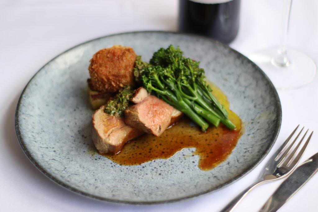 The Devonshire Fell at Burnsall Accommodation image 9 Image name The Devonshire Fell Lamb Rump Shoulder Croquette Potato Gratin Tenderstem Broccolis and Salsa Verde 1 the 9 image from the post The Devonshire Fell at Burnsall in Yorkshire.com.