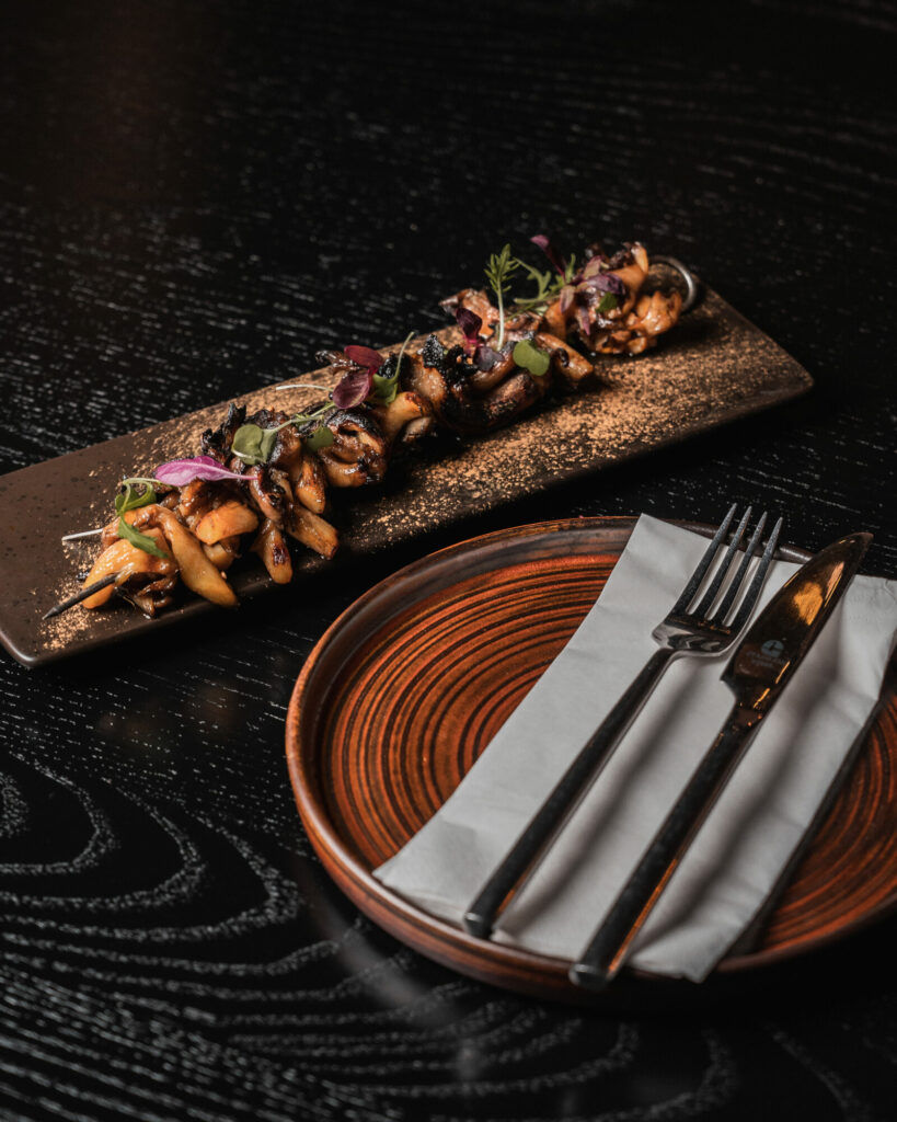 Giveaway: Meal for Two at Forage Bar & Kitchen, York Post image 10 Image name Forage York Charred oyster mushroom skewer tamari agave walnut ketchup the 10 image from the post Giveaway: Meal for Two at Forage Bar & Kitchen, York in Yorkshire.com.