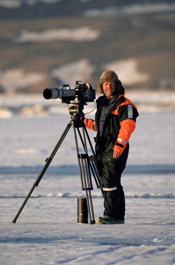 Image name Doug Allan camera Credit Doug Allan the 16 image from the post Natural History Cameraman, Doug Allan, is coming to Ilkley in Yorkshire.com.