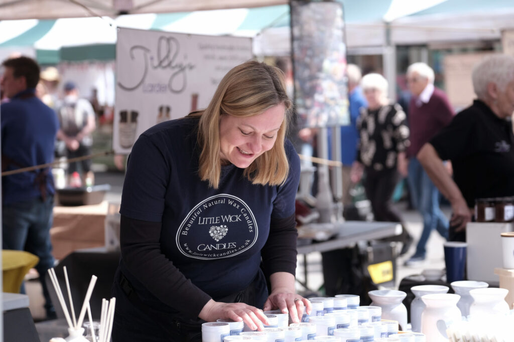 Shopping in Malton - For Locals & Visitors Page image 3 Image name Little Wicks Candles Stall Holder May 2022 malton yorkshire the 1 image from the post Shopping in Malton - For Locals & Visitors in Yorkshire.com.