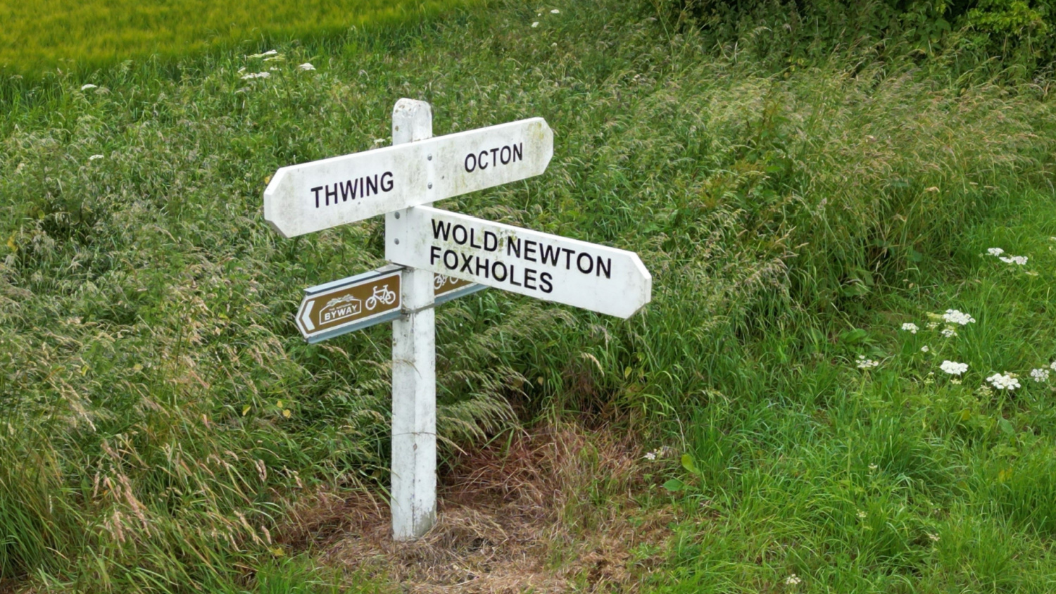 Image name thwing octon wold newton foxholes sign east yorkshire the 19 image from the post Burton Fleming in Yorkshire.com.