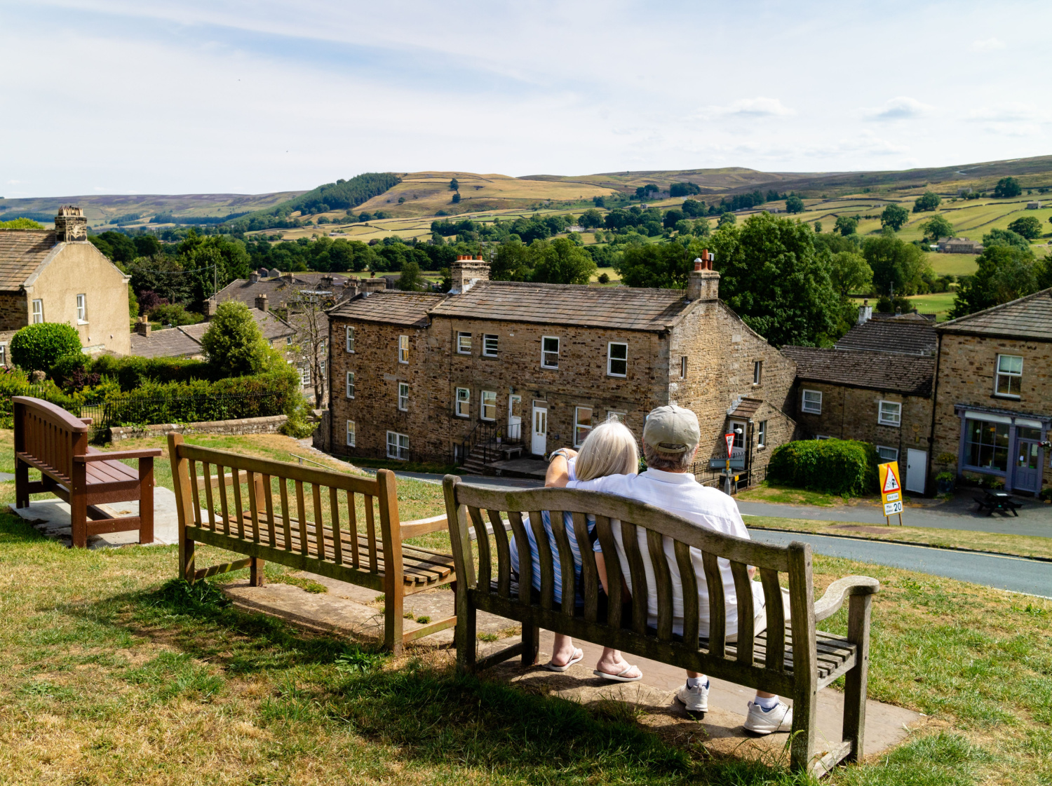 Image name elderly couple bench yorkshire the 3 image from the post Romantic Valentine's Getaways in Yorkshire: From Magical Proposals to Cosy Stays in Yorkshire.com.