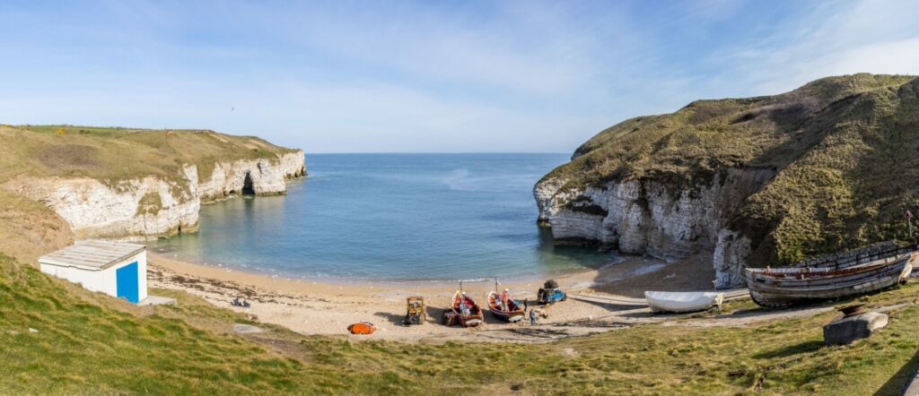 9 Great Coastal Dog Walks Post image 2 Image name flamborough head north landing boats yorkshire the 2 image from the post 9 Great Coastal Dog Walks in Yorkshire.com.