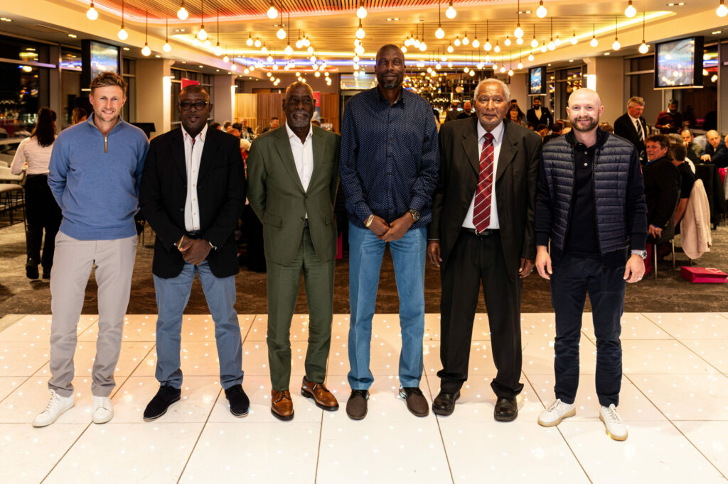 Image name Joe Root Sir Richie Richardson Sir Vivian Richards Sir Curtly Ambrose Sir Andy Roberts Sir Adam Lyth at Headingley Cricket Club high res the 2 image from the post Newsletter: Friday 26th April 2024 in Yorkshire.com.