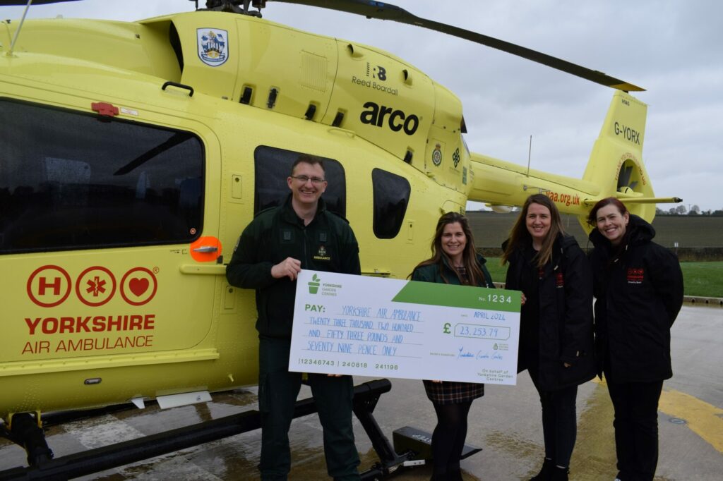 Yorkshire Garden Centres Exceeds Fundraising Goal for Charity of the Year, Yorkshire Air Ambulance Post image 1 Yorkshire Garden Group