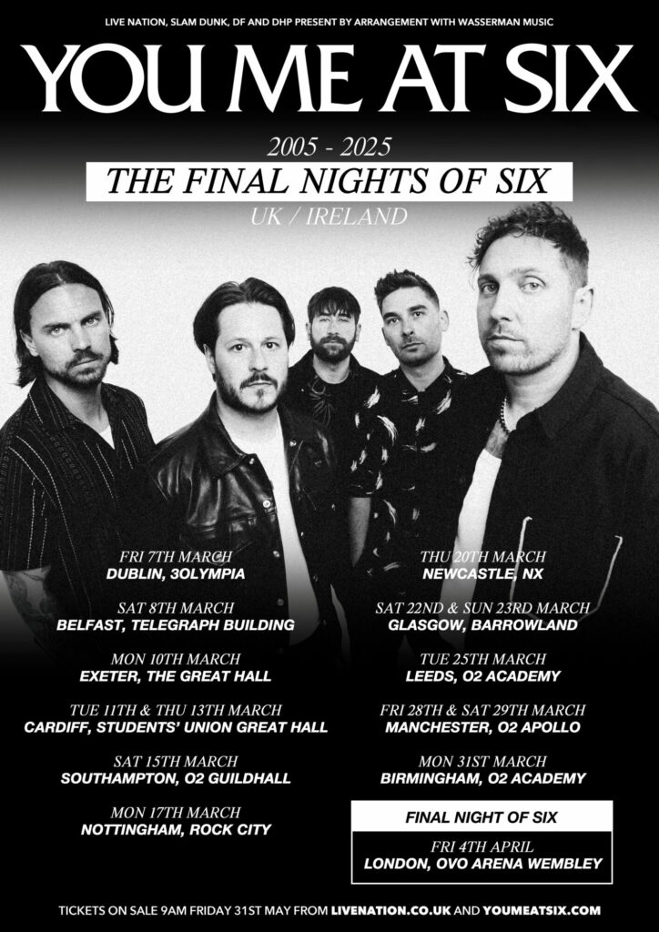 You Me At Six Announce Farewell Tour with Final Show at OVO Arena Wembley Post image 2 Image name You me at 6 the 2 image from the post You Me At Six Announce Farewell Tour with Final Show at OVO Arena Wembley in Yorkshire.com.