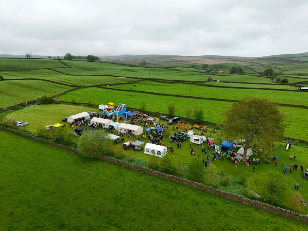 Image name long preston may day celebration aerial drone photo yorkshire the 5 image from the post Long Preston May Day in Yorkshire.com.