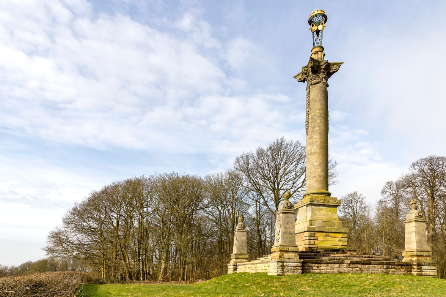 The George. W. Frederick monument near Castle Howard, which guards the southern entrances to the estate, honouring the 7th Earl of Carlisle.