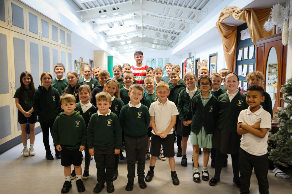 Attendance4Attendance Relaunched In Doncaster Primary Schools Post image 1 Image name Carr Lodge Academy pupils with Doncaster Rovers full back Tom Nixon the 1 image from the post Attendance4Attendance Relaunched In Doncaster Primary Schools in Yorkshire.com.