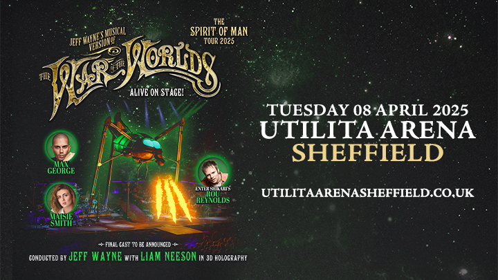 Image name 720 x 405 1 the 1 image from the post Rou Reynolds Joins Jeff Wayne's The War of the Worlds Cast at Utilita Arena Sheffield in Yorkshire.com.