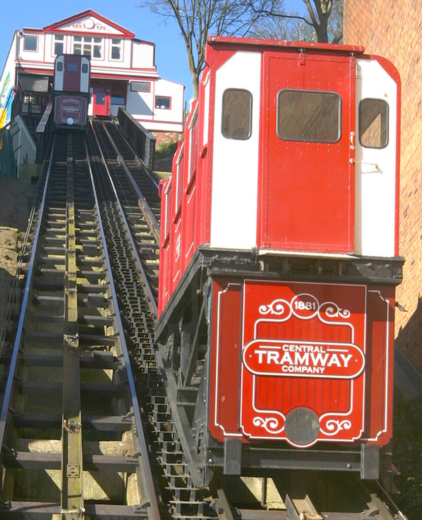 Historic Central Tramway Celebrates 143 Years with Red Wheel Plaque Post image 2 Image name trams on track the 2 image from the post Historic Central Tramway Celebrates 143 Years with Red Wheel Plaque in Yorkshire.com.