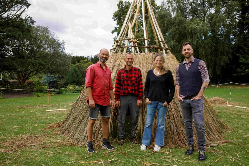 Britain's Ancient Past: Reconstructing a Mesolithic House at the Yorkshire Museum Post image 9 Image name L to R Deiderik Pomstra Leo Wolterbeek Professor Nicky Milner of University of York and Dr Adam Parker of York Museums Trust 16 the 9 image from the post Britain's Ancient Past: Reconstructing a Mesolithic House at the Yorkshire Museum in Yorkshire.com.