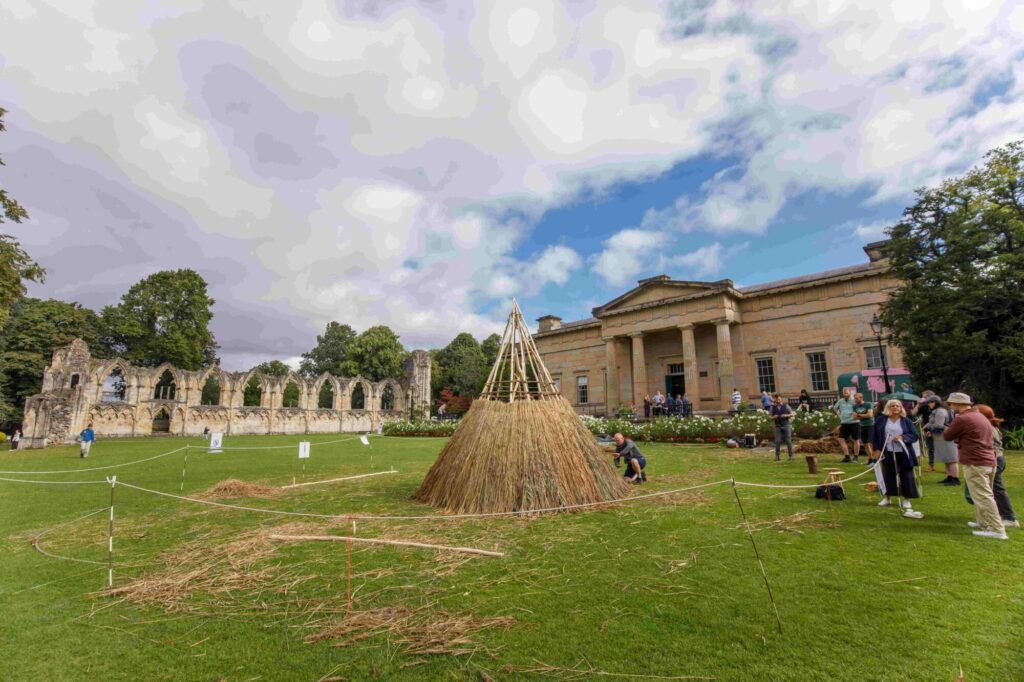 Britain's Ancient Past: Reconstructing a Mesolithic House at the Yorkshire Museum Post image 1 Image name The Mesolithic build outside the Yorkshire Museum 22 the 1 image from the post Britain's Ancient Past: Reconstructing a Mesolithic House at the Yorkshire Museum in Yorkshire.com.