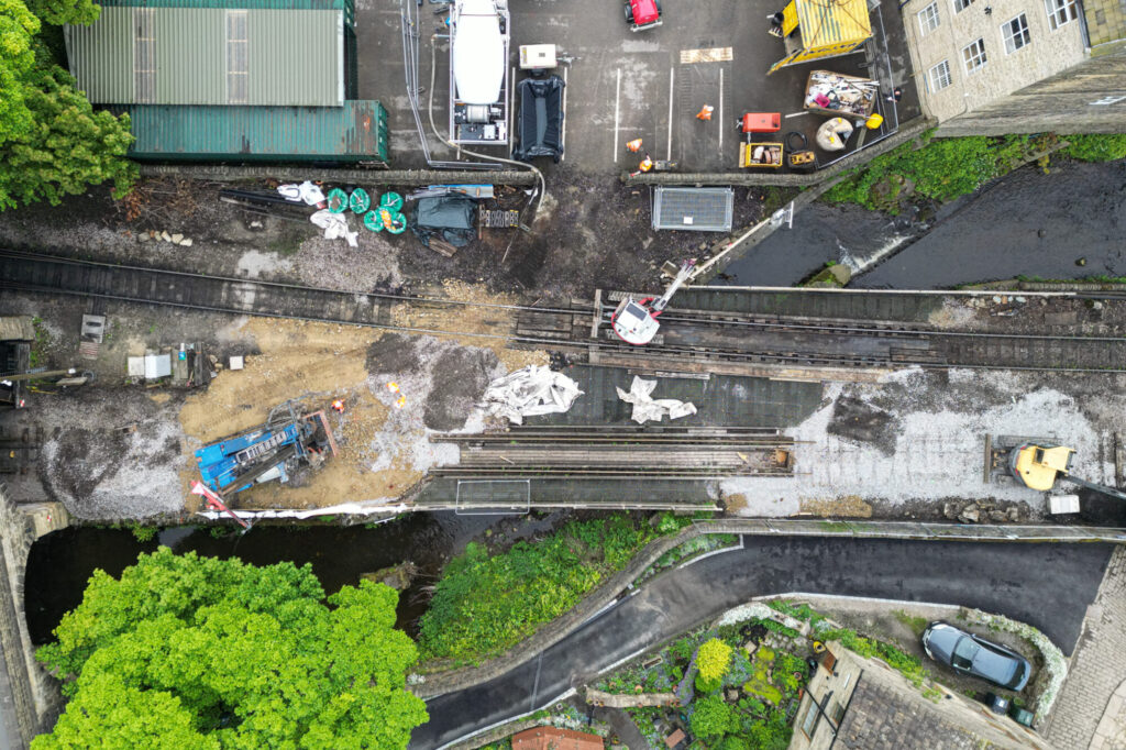 Major Engineering Project Underway at Keighley & Worth Valley Railway: Bridge 27 Replacement Post image 3 Image name Bridge 27 at Haworth the 3 image from the post Major Engineering Project Underway at Keighley & Worth Valley Railway: Bridge 27 Replacement in Yorkshire.com.