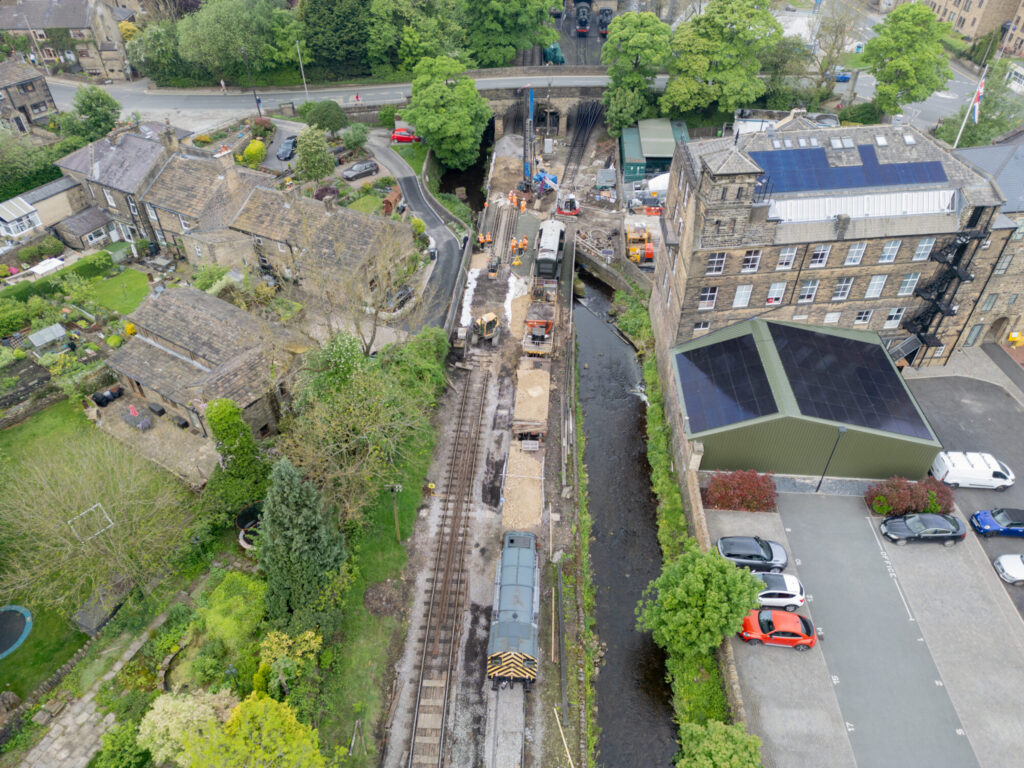 Major Engineering Project Underway at Keighley & Worth Valley Railway: Bridge 27 Replacement Post image 4 Image name Bridge 27 worksite at Haworth the 4 image from the post Major Engineering Project Underway at Keighley & Worth Valley Railway: Bridge 27 Replacement in Yorkshire.com.