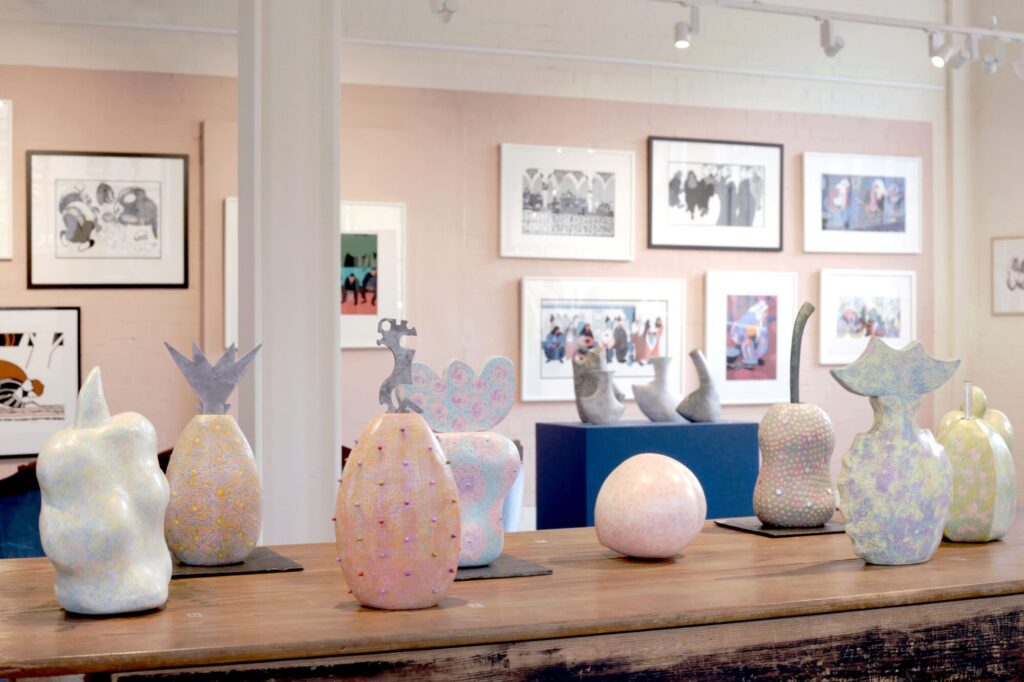 Yorkshire Artists Loretta Braganza and Sheila El-Hassani Present Unique Works at Sunny Bank Mills Exhibition Post image 4 Image name Fruit and Bloom series by ceramicist Loretta Braganza at Sunny Bank Mills Gallery resized the 4 image from the post Yorkshire Artists Loretta Braganza and Sheila El-Hassani Present Unique Works at Sunny Bank Mills Exhibition in Yorkshire.com.