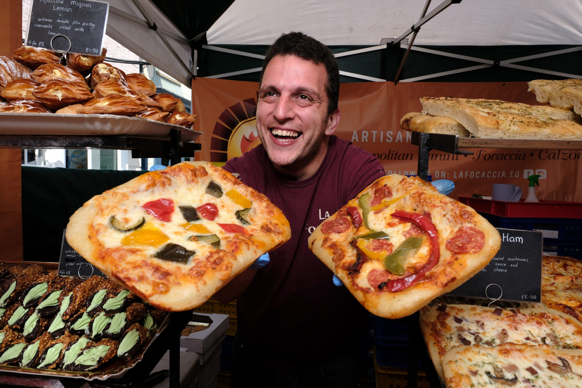 Image name La Foccacia Market Stall. Spring Malton Food Lovers Festival 2023. Photo credit Richard Ponter on behalf of Visit Malton scaled the 6 image from the post A Winter Trip to Malton – Food, Festivities and Charm in Yorkshire.com.