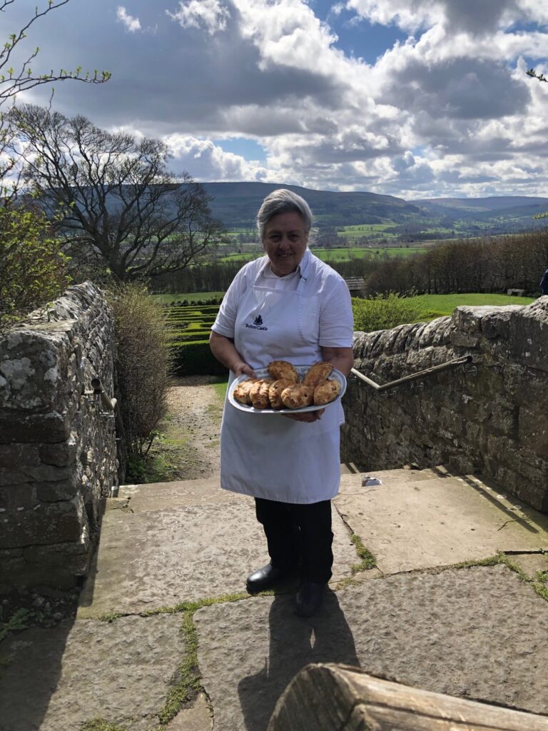 Halloween Fun at Bolton Castle: Food, Trails, and Tales for the Whole Family Post image 3 Image name Annie and her Home made Pasties at Bolton Castle Halloween 2024 the 2 image from the post Halloween Fun at Bolton Castle: Food, Trails, and Tales for the Whole Family in Yorkshire.com.