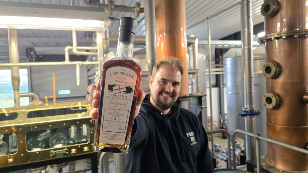 Scotland’s Oldest Bottler Chooses Yorkshire Whisky for Special Edition Post image 1 Joe Clark with the Cadenhead's bottling
