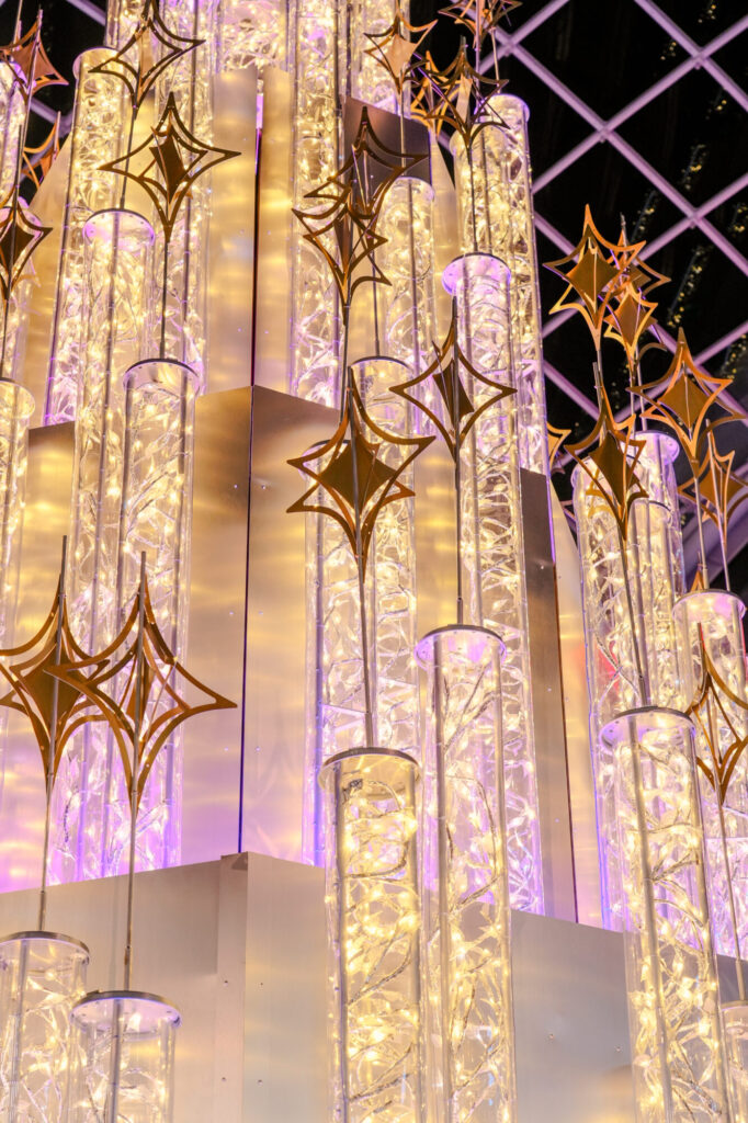 Trinity Leeds is Christmas ready with Leeds’ biggest Christmas tree Post image 3 Image name Close up of the light tubes that make up Trinity Leeds new Christmas tree the 3 image from the post Trinity Leeds is Christmas ready with Leeds’ biggest Christmas tree in Yorkshire.com.