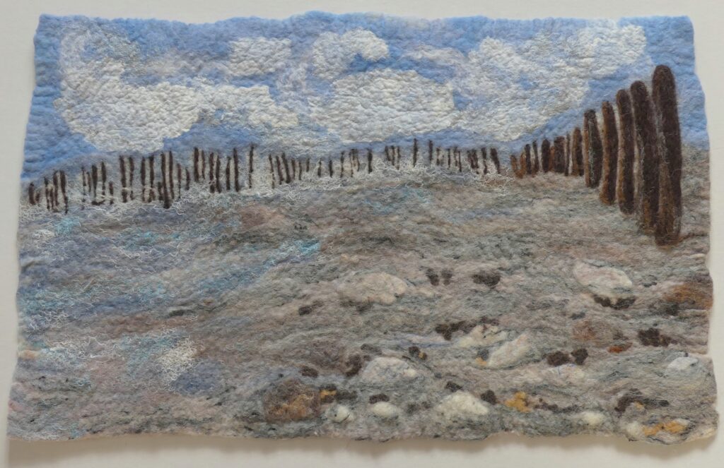 Driffield’s Art Exhibition: Four Seasons with Local Artists Post image 3 Image name Groynes at Spurn Point by Jane HigginsJPG the 3 image from the post Driffield’s Art Exhibition: Four Seasons with Local Artists in Yorkshire.com.