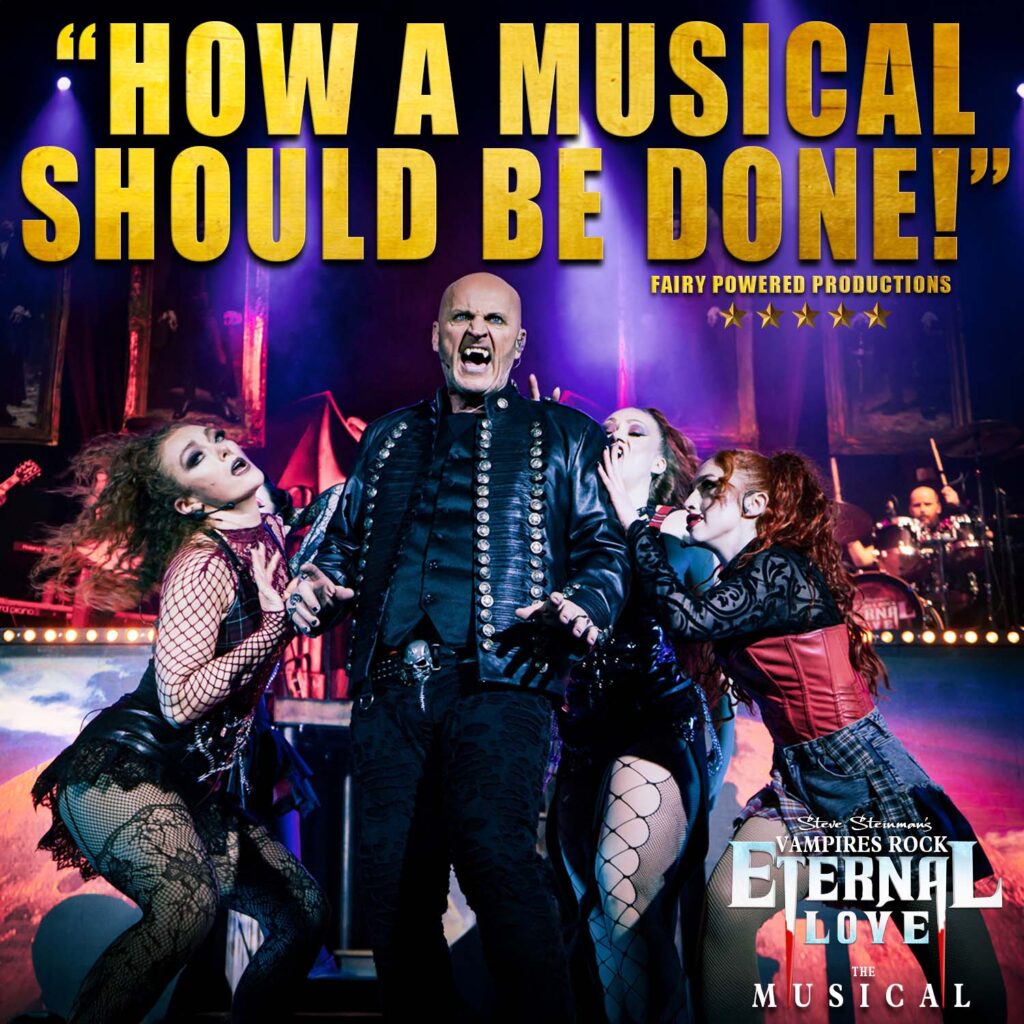 Steve Steinman’s Vampires Rock: Eternal Love – The Musical That’s Bringing Rock Back to the Stage Post image 2 Image name 2025EternalLoveReviewPoster1Red the 1 image from the post Steve Steinman’s Vampires Rock: Eternal Love – The Musical That’s Bringing Rock Back to the Stage in Yorkshire.com.