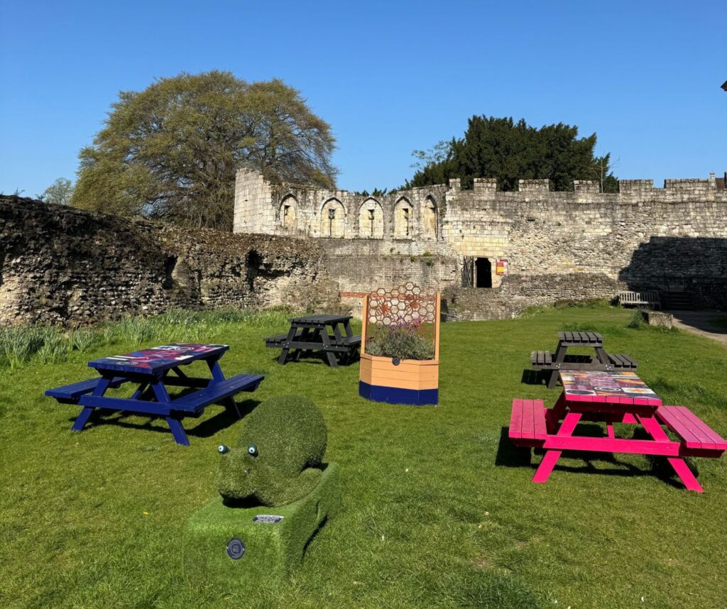 Where To Find York’s Summer Seating, Grass Animals, And Tommy Treebark's Wild Adventure Post image 4 Image name Summer seating in York Museum Gardens the 4 image from the post Where To Find York’s Summer Seating, Grass Animals, And Tommy Treebark's Wild Adventure in Yorkshire.com.