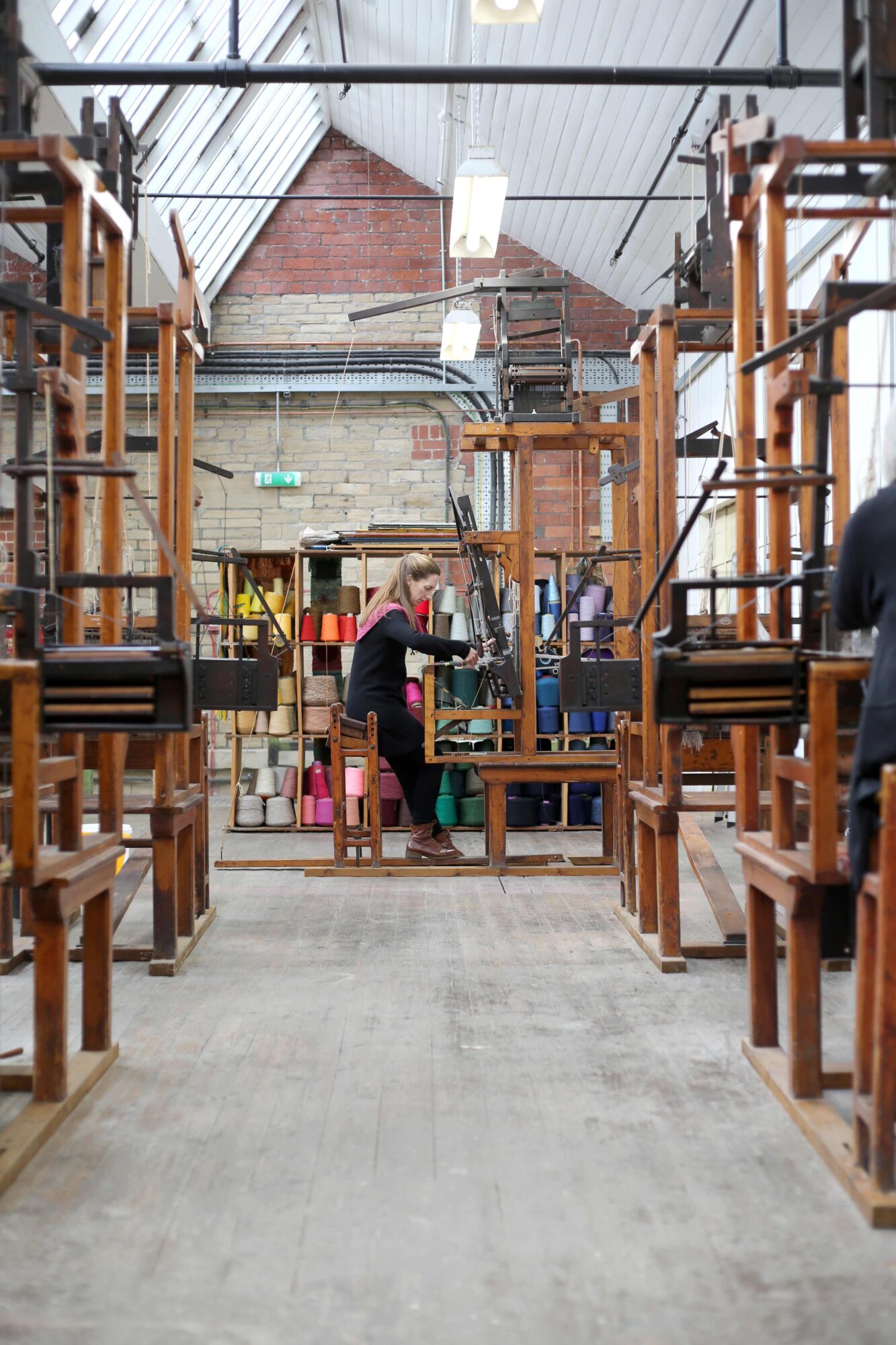 Image name Weaving on dobby looms Sunny Bank Mills supplied the 1 image from the post What’s Happening at Threads Textile Festival 2025 at Sunny Bank Mills? in Yorkshire.com.