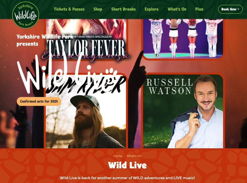 Who’s playing Wild Live at Yorkshire Wildlife Park 2025? Full lineup, dates and how to get in Post image 1 Image name YWP 1 the 1 image from the post Who’s playing Wild Live at Yorkshire Wildlife Park 2025? Full lineup, dates and how to get in in Yorkshire.com.