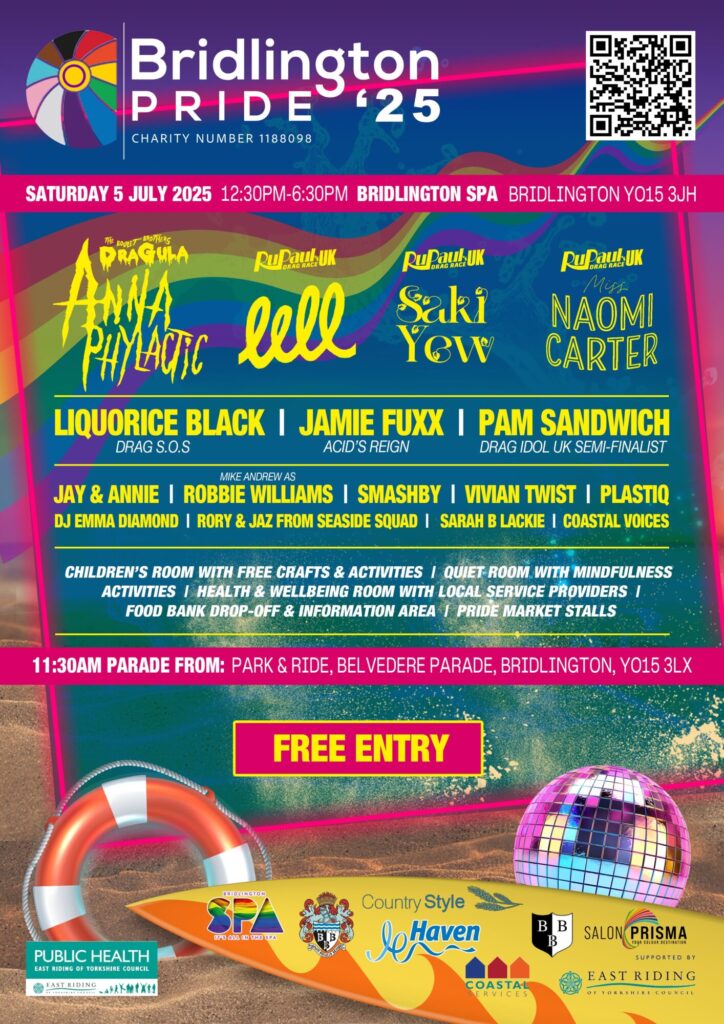 Bridlington Pride 2025 Event image 9 Image name BRIDLINGTON PRIDE POSTER the 9 image from the post Bridlington Pride 2025 in Yorkshire.com.