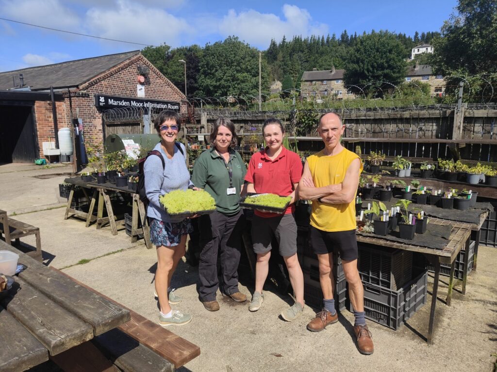 Image name Rangers volunteers and members of the Calderdale Sphagnum Project at the launch of the plant nursery in 2024 the 2 image from the post National Trust to bring the moorland into Marsden with new education centre in 2025 in Yorkshire.com.