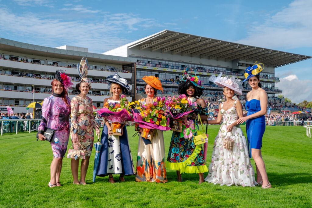 Image name Ladies Day showcase including Belles Captain Jess Tugby Andrew Designer Estelle Pearce and Style Award winner Michelle Saunders the 5 image from the post What Is The Betfred St Leger Festival 2025 at Doncaster Racecourse? in Yorkshire.com.